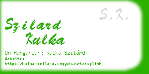 szilard kulka business card